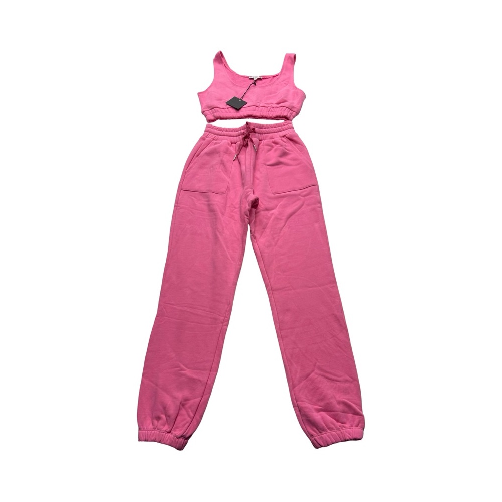 Pink Women's Two-Piece Crop Tank & Jogger Set